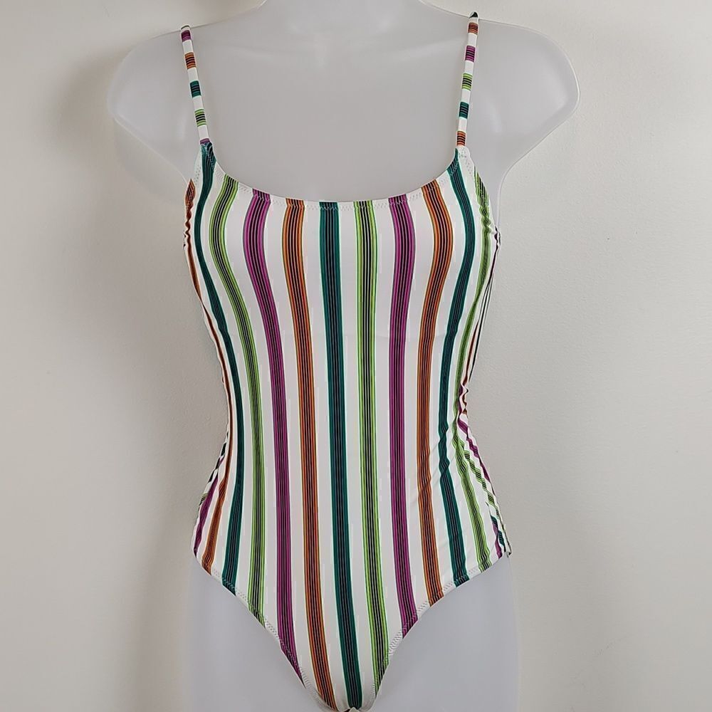 DVF x Onia Multi Stripe One Piece Swimsuit Size XS